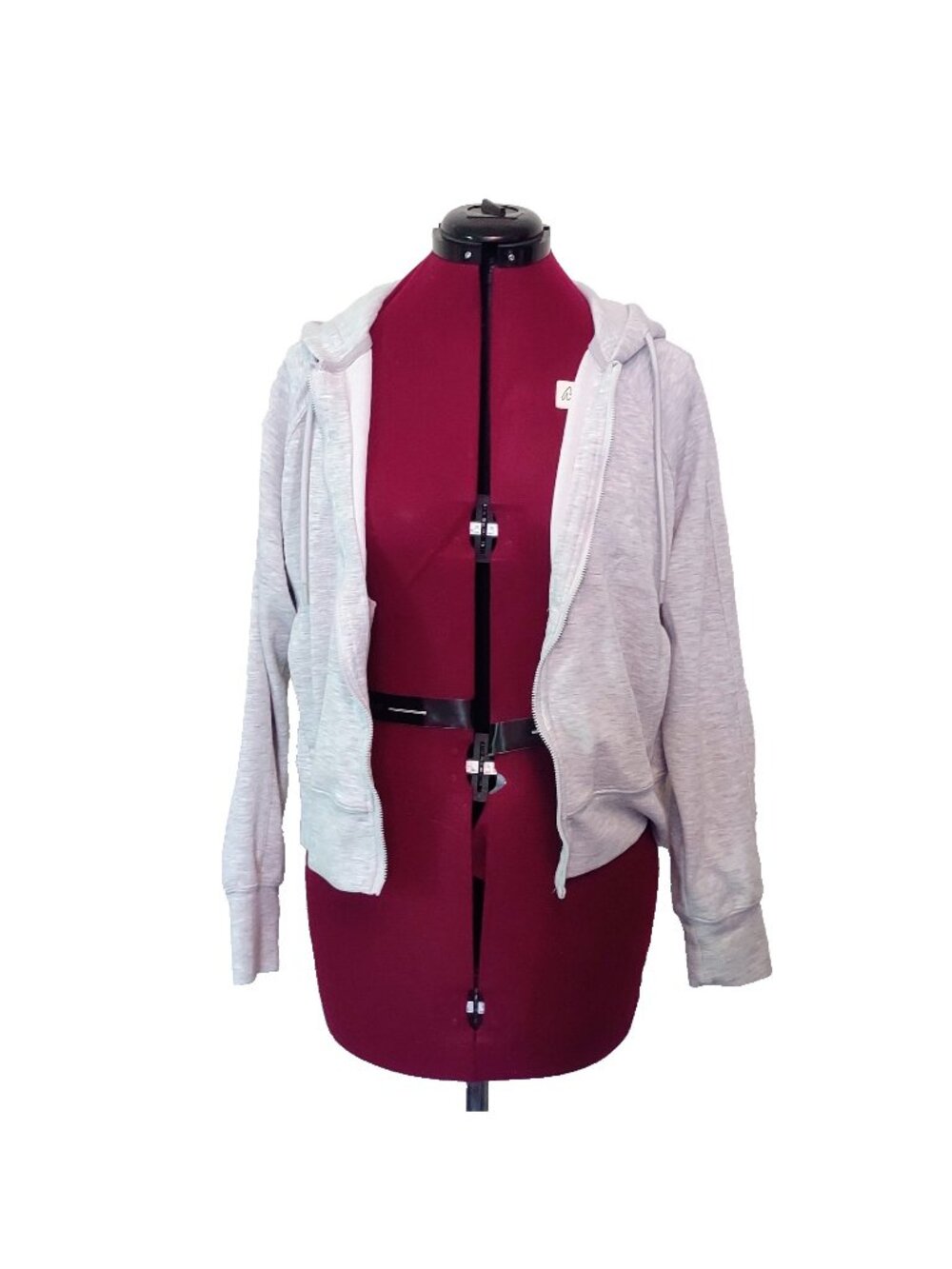 Yogalicious Amy Scuba Jacket Womens Small Grey Hoodie Full Zip AS IS BROKEN ZIP
